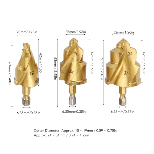 Expansion Reparaturbohrmaschine Bit, Wasserrohr -Hebelbohrer, PPR Hubschrittbit Bit Reamer mit Limit rotierender Flöte 1/4 Zoll Sechskant Shank für Wasserrohrrohr -Reparatur von Zoeyilan