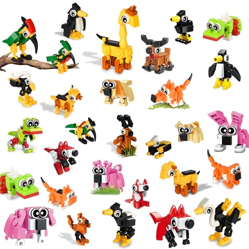 30 Packs Building Blocks Party Bag Fillers for Kids, Mini Animals Building Block Sets for Classroom Prizes Birthday Pinata Stocking Fillers Valentines Easter Gifts for Kids Boys Girls 4+ Years von Zofunny