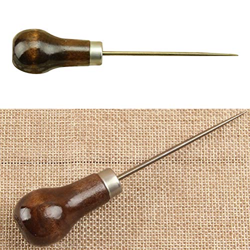 1pc Awl, Gourd Shape Awl Tailors Awl Wood Handle Scratch Awl Sewing Awl Tool for Leather von Zonfer