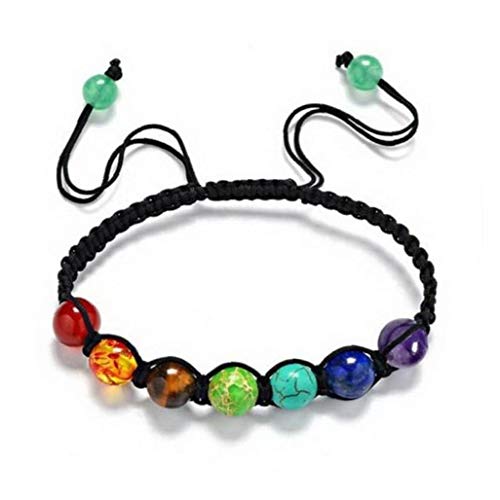 Zonfer 8mm Big Beads 7 Chakra Armband Yoga Armband Heilung Übernatürliche Lava Reiki Steine ??perlen-Armband-Frauen von Zonfer