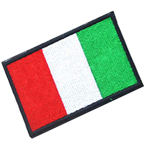 Zonfer Stickerei Italien Flag Patch Rucksack Tasche Jacke Armbinde Abzeichen Haken Und Schlaufen-Aufkleber von Zonfer