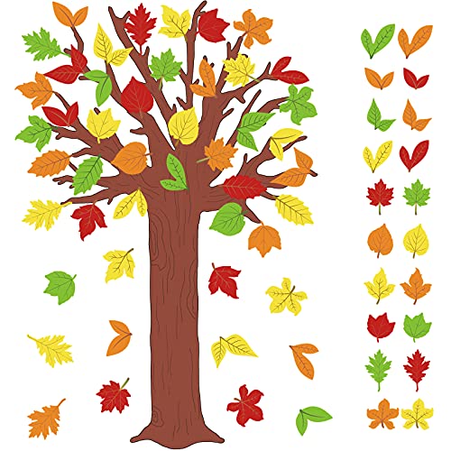 78-teiliges Klassenzimmer Baum Pinnwand-Set Herbst Thanksgiving Herbst Baum Pinnwand Dekorationen Fall Baum Ausschnitt Ahornblätter Ausschnitt für Klassenzimmer Home Dekoration (Multi Style) von Zonon