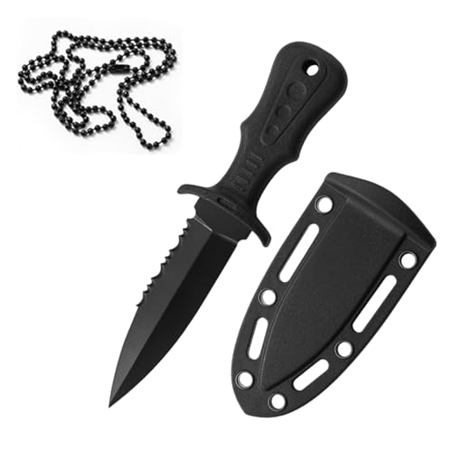 Zonoori Outdoor Messer Feststehend, Camping Neck Knife, Gürtelmesser Quer Jagdmesser Feststehende Klinge von Zonoori