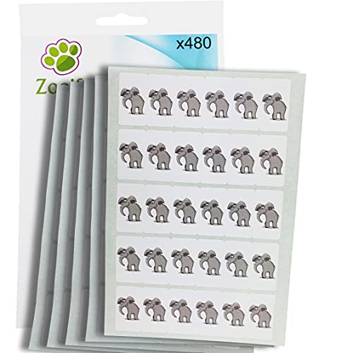 480 x Aufkleber - Elefant (38 x 21 mm). Hochwertige selbstklebende Etiketten mit Tiermotiv von Zooify. von Zooify