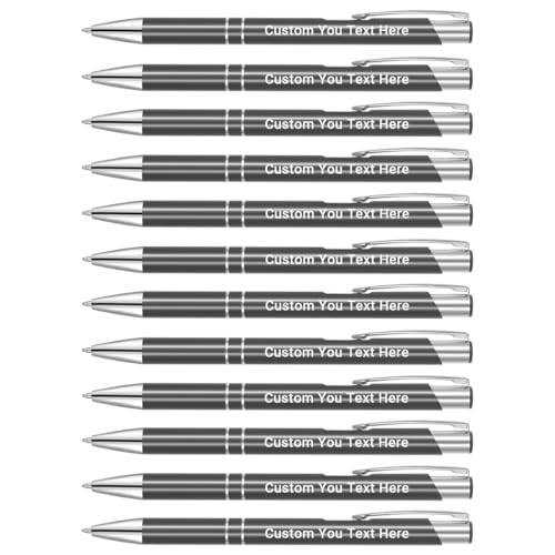 Zoonnis 100 Pcs Personalisierte Einziehbare Kugelschreiber für Business Personalisierte Gravierte Stift in Bulk für Frauen Männer mit Namen Text Customised Stift Schreiben mit Schwarzer Tinte von Zoonnis