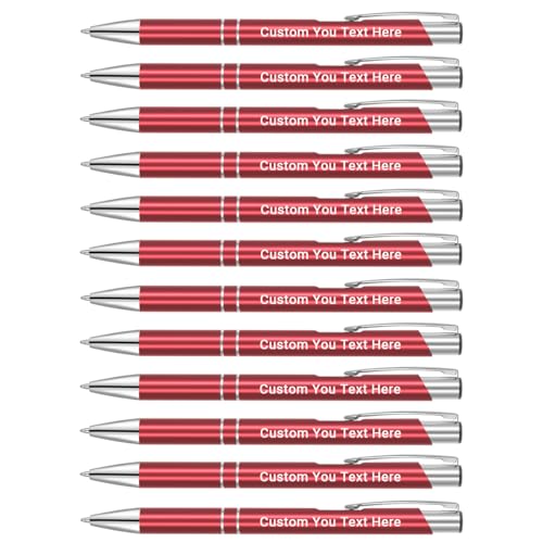 Zoonnis 100 Pcs Personalisierte Einziehbare Kugelschreiber für Business Personalisierte Gravierte Stift in Bulk für Frauen Männer mit Namen Text Customised Stift Schreiben mit Schwarzer Tinte von Zoonnis