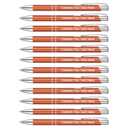 Zoonnis 100 Pcs Personalisierte Einziehbare Kugelschreiber für Business Personalisierte Gravierte Stift in Bulk für Frauen Männer mit Namen Text Customised Stift Schreiben mit Schwarzer Tinte von Zoonnis