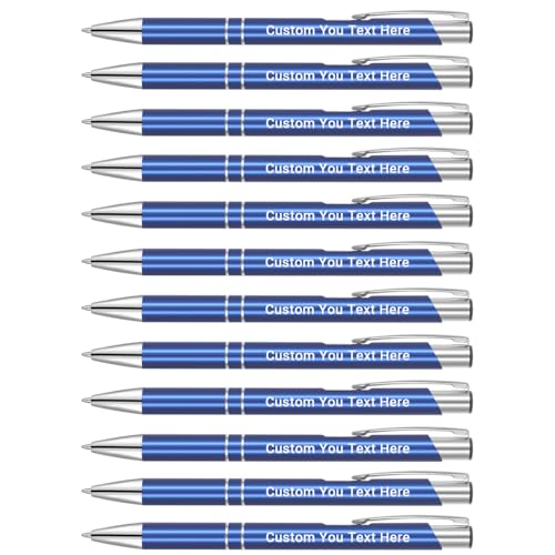 Zoonnis 100 Pcs Personalisierte Einziehbare Kugelschreiber für Business Personalisierte Gravierte Stift in Bulk für Frauen Männer mit Namen Text Customised Stift Schreiben mit Schwarzer Tinte von Zoonnis