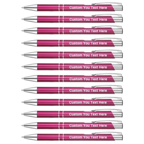 Zoonnis 100 Pcs Personalisierte Einziehbare Kugelschreiber für Business Personalisierte Gravierte Stift in Bulk für Frauen Männer mit Namen Text Customised Stift Schreiben mit Schwarzer Tinte von Zoonnis