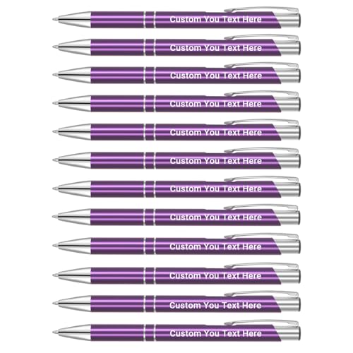 Zoonnis 100 Pcs Personalisierte Einziehbare Kugelschreiber für Business Personalisierte Gravierte Stift in Bulk für Frauen Männer mit Namen Text Customised Stift Schreiben mit Schwarzer Tinte von Zoonnis