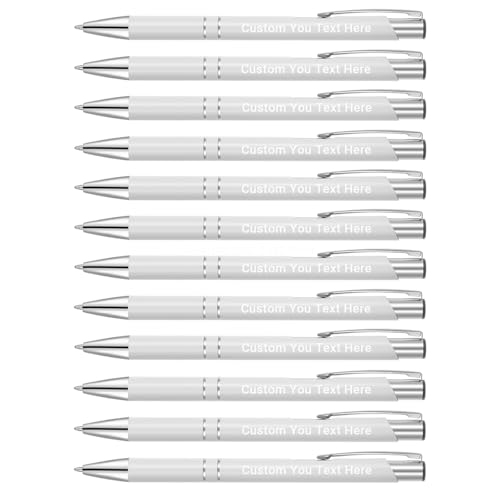 Zoonnis 100 Pcs Personalisierte Einziehbare Kugelschreiber für Business Personalisierte Gravierte Stift in Bulk für Frauen Männer mit Namen Text Customised Stift Schreiben mit Schwarzer Tinte von Zoonnis