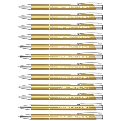 Zoonnis 100 Pcs Personalisierte Einziehbare Kugelschreiber für Business Personalisierte Gravierte Stift in Bulk für Frauen Männer mit Namen Text Customised Stift Schreiben mit Schwarzer Tinte von Zoonnis