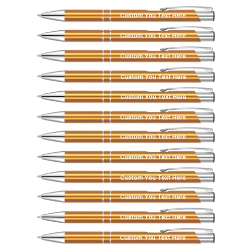 Zoonnis 100 Pcs Personalisierte Einziehbare Kugelschreiber für Business Personalisierte Gravierte Stift in Bulk für Frauen Männer mit Namen Text Customised Stift Schreiben mit Schwarzer Tinte von Zoonnis