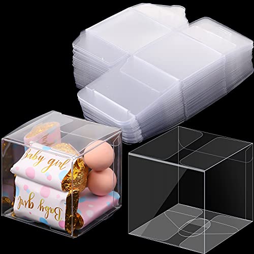 50 Stück Transparente PET-Boxen Transparente Geschenkboxen für Hochzeiten, Partys und Babypartys (2 x 2 x 2 Zoll) von Zopeal