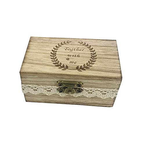 Zopmopae Personalisierte Ehering-Box aus Holz, rustikale Ehering-Träger-Box, benutzerdefinierte Hochzeit Verlobungsring Halter dekorative Schmuckschatulle für Hochzeitstag Brautparty von Zopmopae