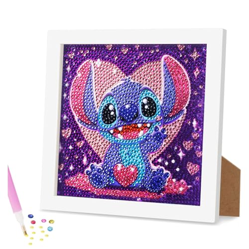 Zoriwn Diamond Painting Kinder mit Holzrahmen - 5D DIY Diamant Painting Bilder Kinder, Diamond Painting Mädche, Diamant Painting Bilder Arts Craft für Wohndekoration und Geschenke 18x18 cm von Zoriwn