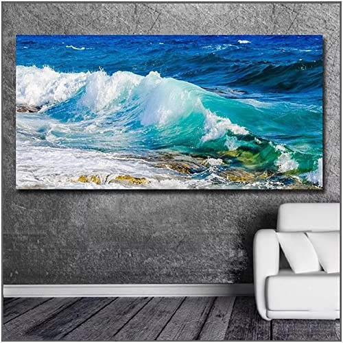 Diamond Painting Ozean-Wellen-Meerblick 80x160cm,5D Diamant Painting grosse Bilder Erwachsene Square Diamanten Crystal Stickerei Kreuzstich Art Crafts malen nach zahlen Kit Home Wall Decor Gift C5 von Zosoore