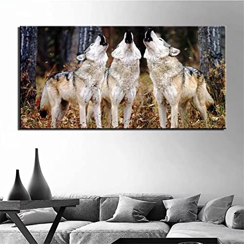 Diamond Painting Tierischer Wolf,5D Diamant Painting Bilder erwachsene Groß,DIY Cross Stickerei Round Diamant Malerei Kits,Wohnzimmer Schlafzimmer Büro Wand Und Eingang Dekor Geschenk 70x180cm D40 von Zosoore