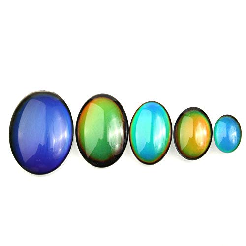 Zotoone Cabochons Farbwechsel durch Temperatur, ovale Form, Temperaturerkennung, Farbwechsel-Perlen für Schmuckherstellung, DIY, Größe 10 x 14 mm, 10 Stück von Zotoone