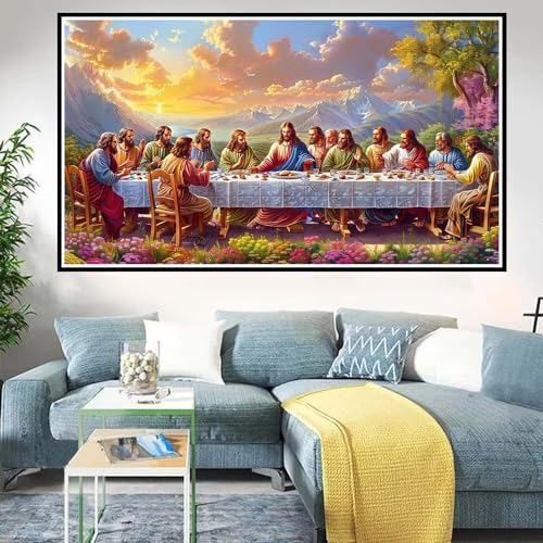 5D Diamond Painting Erwachsene Das Letzte Abendmahl Diamond Painting Set 40x70cm, DIY Diamond Painting Kinder Erwachsene Kreuzstich Stickerei Kunst Malerei Geschenke,Zimmer Wand Deko Aesthetic - D-286 von Zoulile