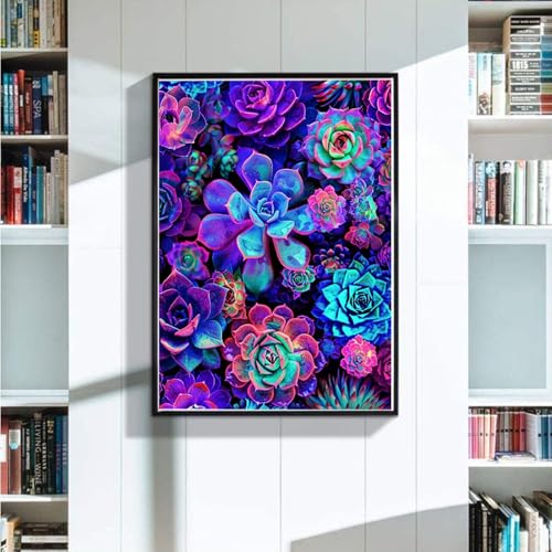 5D Diamond Painting XXL 100X135 cm Diamant Painting Bilder Sukkulente, Diamond Painting Erwachsene DIY Eckige Diamant Kunst Malerei, Diamond Painting Kinder Blumen Bastelset Erwachsene, Wanddeko U-5 von Zoulile