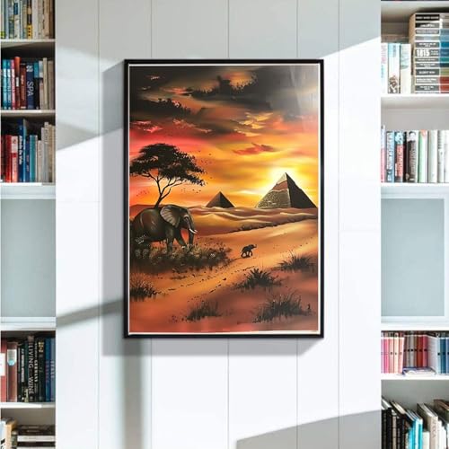 5D Diamond Painting XXL 90x120 cm Diamant Painting Bilder Elefant, Diamond Painting Erwachsene DIY Eckige Diamant Kunst Malerei, Diamond Painting Kinder Pyramiden Bastelset Erwachsene, Wanddeko 3-I von Zoulile