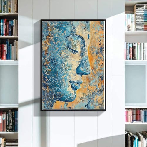 5D Diamond Painting XXL 90x120 cm Diamant Painting Bilder Porträt, Diamond Painting Erwachsene DIY Full Eckige Diamant Kunst Malerei, Diamond Painting Kinder Zen Bastelset Erwachsene, WandDeko 2-S von Zoulile