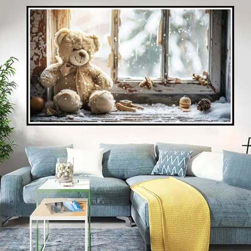 Diamond Painting BäR, 5D Diamant Painting Erwachsene Winter, DIY Diamant Painting Bilder mit Diamond Painting Zubehör Set, Crystal Kunst Malerei für Zimmer Deko, Geschenke für Frauen 20x35cm - D-482 von Zoulile