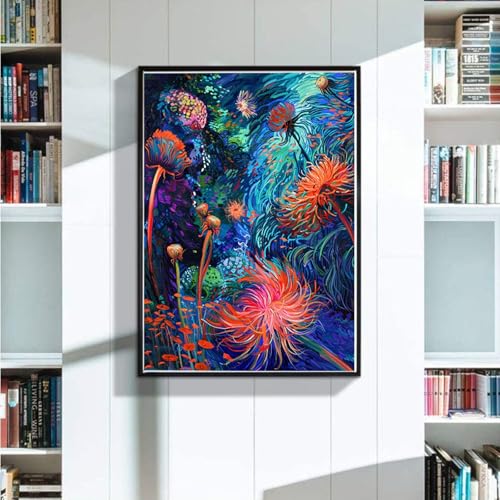 Diamond Painting Blume Diamond Painting Erwachsene groß xxl 60x80 cm, 5D Diamant Painting Bilder Löwenzahn DIY Full Eckige Drill Diamond Painting Set für Erwachsene und Anfänger für Haus Wanddeko 9-P von Zoulile