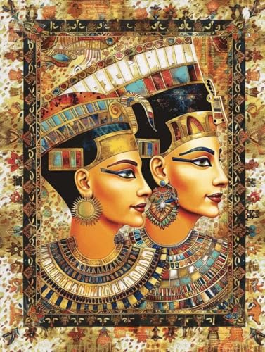 Diamond Painting Erwachsene, 5D Diamant Painting Bilder ägypten, Diamond Painting Kinder DIY Eckige Drill Diamant Painting ägyptische Pharaonen mit Diamond Painting Zubehör, Room Deko 30x40 cm 8-2 von Zoulile