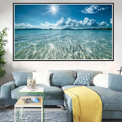 Diamond Painting Himmel, 5D Ozean Diamant Painting xxl Groß Erwachsene Set 90x160cm, DIY Diamond Painting Runde Steine Voller Diamond Art Malerei Set, Wand Deko Aesthetic, Geschenke für Frauen - D-313 von Zoulile