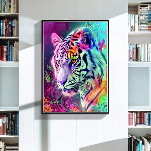 Diamond Painting Tier, Diamond Painting Erwachsene, DIY Eckige Diamant Painting Tiger, Mosaikherstellung - Bastelset Erwachsene, Diamond Painting Geeignet Als Geschenk, HeimDekoation, 50x70 cm 1-1 von Zoulile