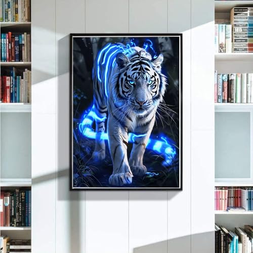 Diamond Painting Tier Diamond Painting Erwachsene groß xxl 80x100 cm, 5D Diamant Painting Bilder Tiger DIY Full Eckige Drill Diamond Painting Set für Erwachsene und Anfänger für Haus Wanddeko F-9 von Zoulile