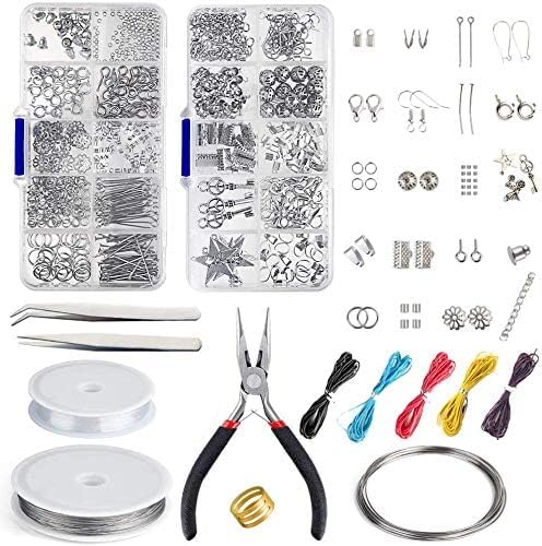 Schmuckherstellung Set, Schmuck Reparatur Kit, Schmuck Basteln Zubehör mit Zange, Pinzette, Silber Zubehör und Draht,für Schmuckherstellung Reparatur DIY Bastelbedarf von Zoutpy