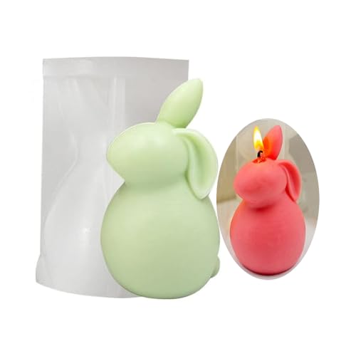 Silikonform Ostern kerzenhalter Osterhase Silikon Gießform DIY Silikonformen Gießformen Ostern 3D Kerzenformen Seifenform Kaninchen Kerzenständer Silikon Backform Ohren Hase Ostergeschenke von Zouwel