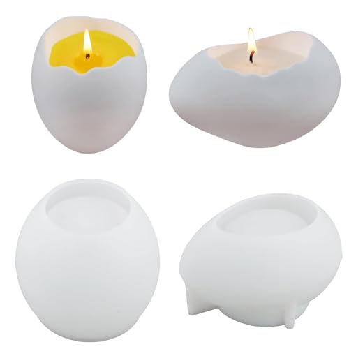 Silikonformen Gießformen Ostern, 2 Stück Silikonform Ostern Silikonformen Gießformen, Ostereier Silikonform Kerzenhalter für Ostern Stabkerzen und Teelichter (Ostern) von Zouwel