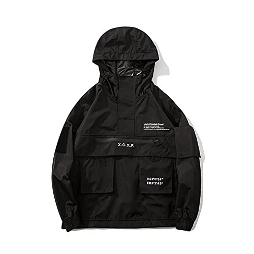 Zouyuan Hooded Combat Windbreaker Jacke Männer Frühling Streetwear Schwarz von Zouyuan