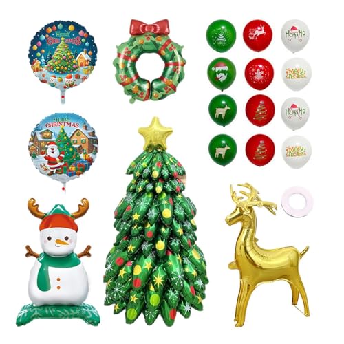 Christmas Tree Balloons Decorations | Festive Self-Standing Inflatable Balloon Kit | Rich Holiday Atmosphere Decor for Gardens, Living Rooms, Courtyards, Lawns von Zqkimzi