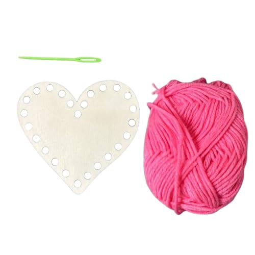 Crochet Basket Bottom, Craft Weaving Heart Basket, Wooden Basket Set, Valentine's Day Basket Kit, Heart-Shaped Basket Craft, Wooden Craft Set With Thread, Valentine Basket Kit, Mother's Day Wooden von Zqkimzi