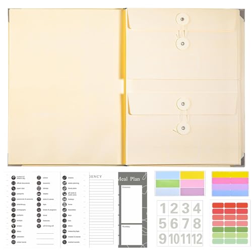 Folio Document Organizer Binder, Portable Document Storage Binder, Large Capacity File Organizer, Binder for Photos and Documents, Expanding Document File Binder Organizer for Office and Home Storage von Zqkimzi