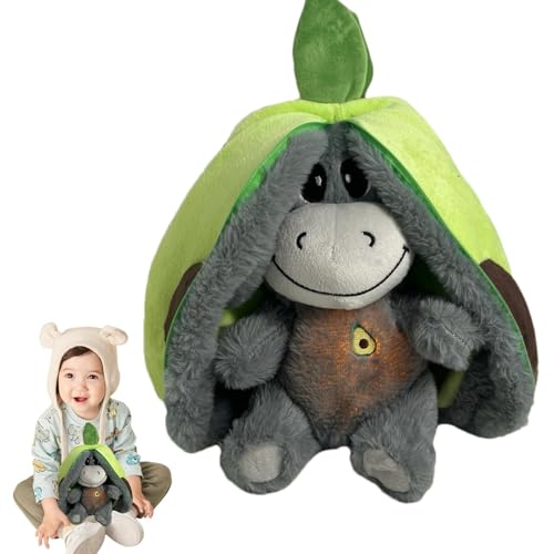 Zqkimzi Breathing Stuffed Animal, Fruit Donkey Plushies, Cartoon Animal Plushies, Realistic Breathing Motion, Plushies with Lights for Children’s Playtime and Learning Activities von Zqkimzi