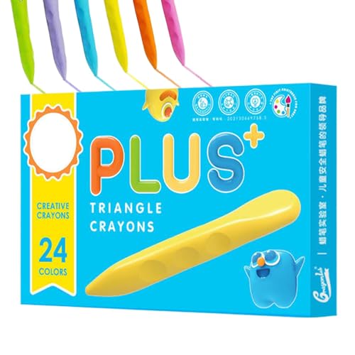 Zqkimzi Children's Crayons | Washable School Crayons With Easy Grip | Triangular Beeswax Crayons | Vibrant And Unbreakable Crayons For Kids' Birthdays And Holidays von Zqkimzi