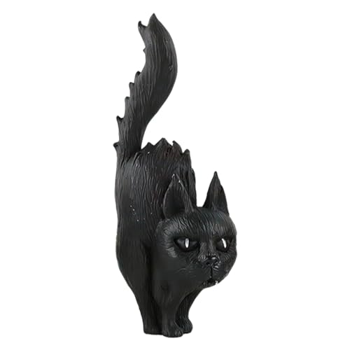 Zqkimzi Halloween-Tischdekoration, Kürbis, kreative gruselige Harzhexe, schwarze Katze, Kürbis, Geist, Halloween-Statue, einzigartiger Tischdekoration, Halloween-Ornament für Schlafzimmer, Wohnzimmer von Zqkimzi