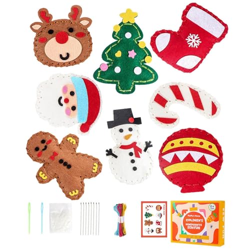 Zqkimzi Kids Sewing Kit, Gingerbread Sewing Kit, Christmas Sewing Kit, Felt Sewing Toys, Stuffed Crafting Toys, Sewing Kits Beginner, 20x5x16cm 7.87x1.97x6.3 inches for Beginner von Zqkimzi