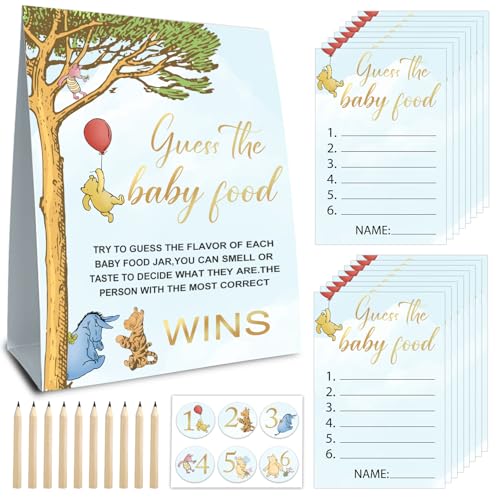 Winnie Puuh Babyparty-Dekoration, Winnie Puuh Babyparty-Spiele, Guess The Sweet Mess Babyparty-Spiel, schmutzige Windel-Spiel, Babyparty, Babynahrung von ZsaTuiy