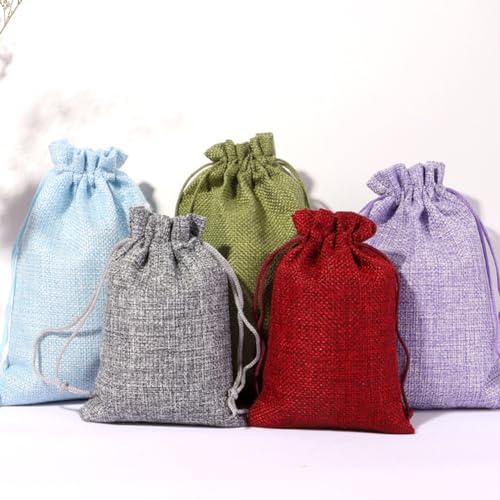 Zsail Jute Kordelzug Tasche 24-pcs Weihnachtsschmuck Taschen (Jute Bag 5 color) von Zsail