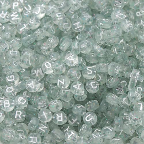 Zsail Letter Beads 1200pcs Alphabet A-Z Beads Silver Acrylic Round Letter Beads for Jewelry Making Bracelets Necklaces (Sternenhimmel-color) von Zsail