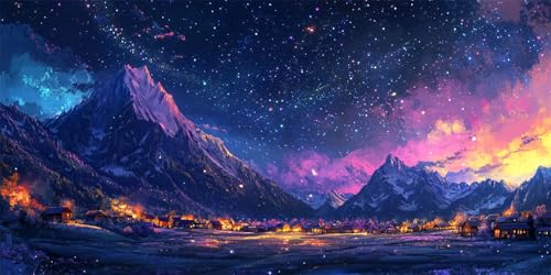 5D Diamond Painting Sternenhimmel Diamant Painting Bilder Landschaft Diamond Painting Set, Erwachsene Kinder, Full DIY Diamant Kunst Malerei Stickerei Kreuzstich Set, Herbst Deko Schlafzimmer 80X160CM von Zsccvzlu