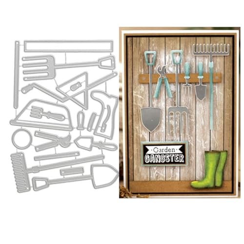 Farm Tools Stanzformen für Kartenherstellung, Metall-Stanzformen, Prägepapier-Stanzformen für Scrapbooking, DIY, Alben, Kartenherstellung von Zshyocta