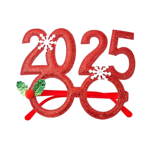 Zuasdvnk Foto-Requisiten für Weihnachtsfeiern, Weihnachtsbrillen-Foto-Requisiten - 2025 Brillenrahmen Foto-Requisiten | Weihnachtliche Design-Partydekorationen für Silvesterpartys, von Zuasdvnk